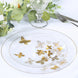 Set of 20 Clear Gold Butterfly Plastic Party Plates, Round Disposable Dinner