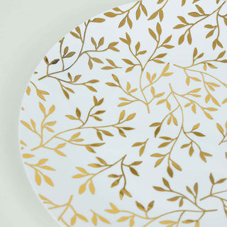 <h3 style="margin-left:0px;"><strong>Convenience Meets Style With White Gold Leaf Design Round Plastic Salad Plates</strong>