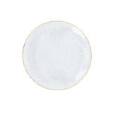 Elegant white plate with textured design and gold rim #whtbkgd