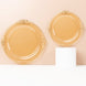 10 Pack 10inch Transparent Gold Plastic Party Plates With Gold Leaf Embossed Baroque Rim