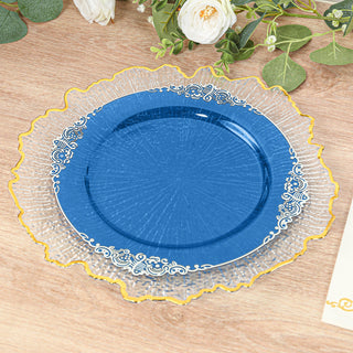 <span style="background-color:transparent;color:#000000;">Elevate Your Event with Luxurious Navy Blue Baroque Plates</span>