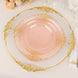 10 Pack | 8inch Round Plastic Dessert Salad Plates In Vintage Transparent Blush