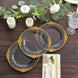 10 Pack Transparent Black Disposable Salad Plates Gold Leaf Embossed Baroque Rim