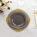 10 Pack Transparent Black Disposable Salad Plates Gold Leaf Embossed Baroque Rim