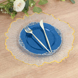 10 Pack Transparent Navy Blue Disposable Salad Plates