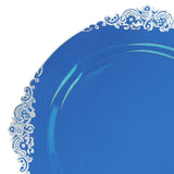 10 Pack Transparent Navy Blue Disposable Salad Plates#whtbkgd