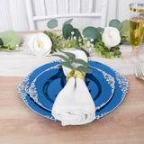 10 Pack Transparent Navy Blue Disposable Salad Plates