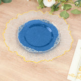 10 Pack Transparent Navy Blue Disposable Salad Plates