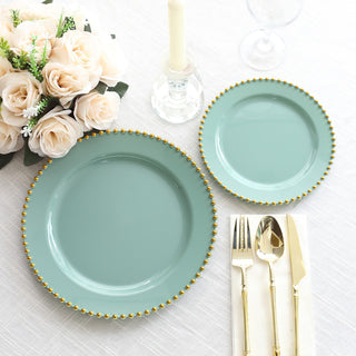Elegant Dusty Sage Green Disposable Party Plates