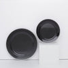 10 Pack | 10inch Black / Silver Beaded Rim Disposable Dinner Plates, Round Plastic Party Plates
