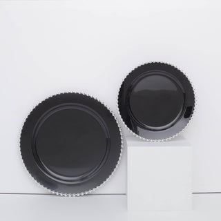 Stylish and Versatile Black / Silver Party Plates