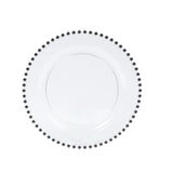 White decorative plate with black beaded rim #whtbkgd