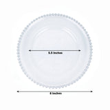 10-Pack Clear Silver Glittered Plastic Dessert Plates – Round with Silver Beaded Rim