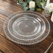 10-Pack Clear Silver Glittered Plastic Dessert Plates – Round with Silver Beaded Rim, Disposable