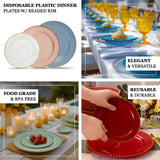 10 Pack | 10inch Clear Beaded Rim Disposable Dinner Plates