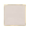 10 Pack | 10inch Taupe / Gold Concave Modern Square Plastic Dinner Disposable Party Plates#whtbkgd