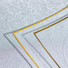 10 Pack | 8inch Clear / Gold Concave Modern Square Plastic Dessert Plates, Disposable Plates