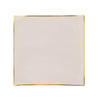 10 Pack | 8inch Taupe / Gold Concave Modern Square Plastic Dessert Plates Salad Party Plates#whtbkgd