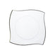 10 Pack | 8inch Clear / Gold Wavy Rim Modern Square Plastic Dessert Salad Party Plates#whtbkgd