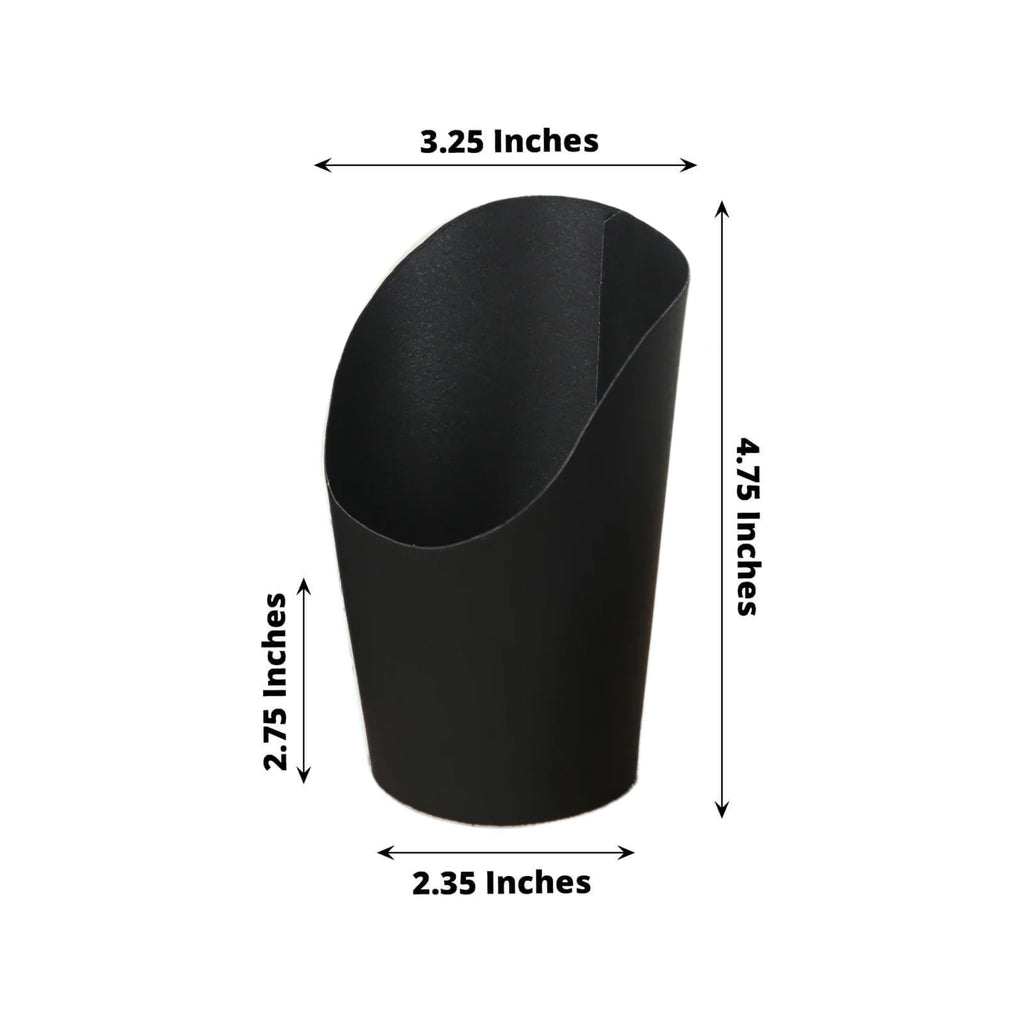 Slanted Mouth Paper Cups Black 14oz by TableclothsFactory.com