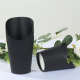 50 Pack 14oz Black Paper Popcorn Box Appetizer Cups, Disposable Snack Cone Cups