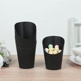 50 Pack 14oz Black Paper Popcorn Box Appetizer Cups, Disposable Snack Cone Cups