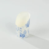 50 Pack White Blue Paper Popcorn Box Snack Cups with French Toile Floral Pattern, Disposable Appetiz