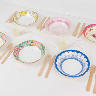<strong>Vintage Floral Disposable Dessert Paper Bowls</strong>