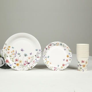 <span style="background-color:rgb(255,255,255);color:rgb(29,31,37);">Beautiful White Wildflower Butterfly Paper Plates and Cups Set</span>