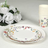 72 Pcs Wildflower Butterfly Paper Party Plates and Cups, Disposable Tableware Set