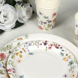 72 Pcs Wildflower Butterfly Paper Party Plates and Cups, Disposable Tableware Set