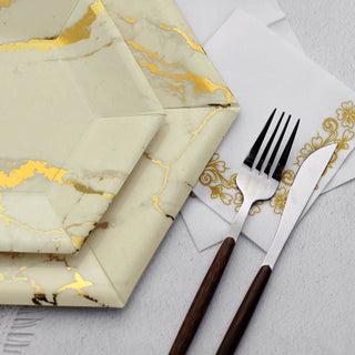 Create a Luxurious Table Setting with Ivory Marble Dessert Plates