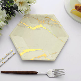 Elegant Ivory Marble Dessert Plates for Stylish Events