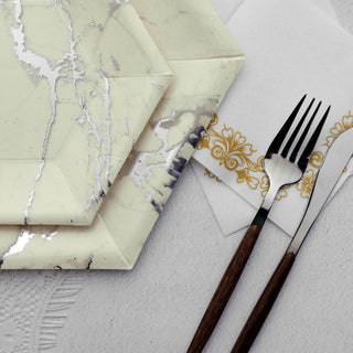 Create a Luxurious Table Setting with Ivory Marble Design Plates