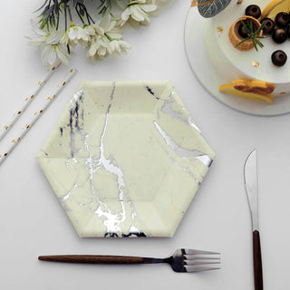 Elegant Ivory Marble Paper Plates for Stylish Events