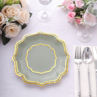 Elevate Your Table Decor with Sage Green Disposable Salad Plates