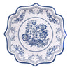 25 Pack White Blue 10inch Disposable Party Plates With Chinoiserie Florals and Scalloped Rims#whtbkgd