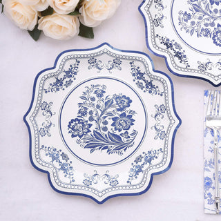 Enhance Your Dining Experience with White Blue 10" Disposable Party Plates