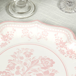 <h3 style="margin-left:0px;"><strong>Timeless Convenience With Scalloped Rim White Pink Paper Salad Plates</strong>