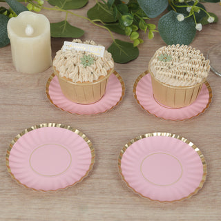 <h3 style="margin-left:0px;"><strong>Serve Your Tasty Treats in Style with Scalloped Rim Blush/Gold Tapas Plates</strong>