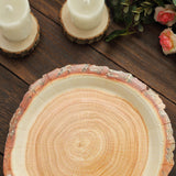 25 Pack | 10inch Natural Rustic Wood Slice Disposable Party Plates