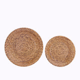 25 Pack Natural Paper Salad Plates With Woven Rattan Print