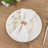 25 Pack White Sage Green Salad Paper Plates with Floral Lined Rim