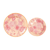 50 Pcs Dusty Rose Spring Floral Disposable Plates with Gold Rim, Heavy Duty Round Dinner#whtbkgd