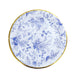 25 Pack | 7inch Blue Chinoiserie Floral Disposable Salad Plates with Gold Rim#whtbkgd