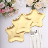 25 Pack Matte Gold Star Shaped Eco Friendly Salad Plates, 7inch Dessert Appetizer Paper Plates