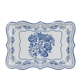 10 Pack White Blue Heavy Duty Paper Serving Trays with French Toile Pattern, 400 GSM#whtbkgd