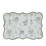 10 Pack White Sage Green Paper Serving Trays with French Toile Pattern, 400 GSM Disposable#whtbkgd