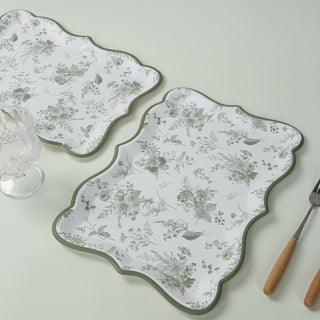 <h3 style="margin-left:0px;"><strong>Elegant White Sage Green Disposable Serving Trays</strong>