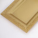 4 Pack | 14inch Gold Lace Print Rectangular Plastic Serving Trays, Decorative Coffee Table Trays